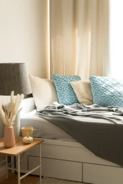 Cheap Beliani Huopa Puuvilla Vaaleanharmaa 125 X 150 Cm Nazilli