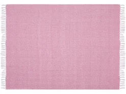 Tekstiilit<Beliani Huopa Puuvilla Vaaleanpunainen 130 X 160 Cm Tangier