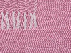 Tekstiilit<Beliani Huopa Puuvilla Vaaleanpunainen 130 X 160 Cm Tangier