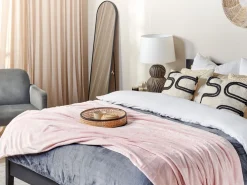 Tekstiilit<Beliani Huopa Vaaleanpunainen 200 X 220 Cm Bayburt