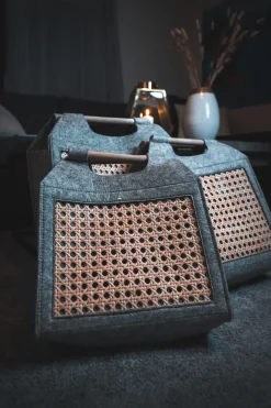 Discount Beliani Huopakori Vaaleanharmaa/Vaalea Puu 3 Kpl Sariot