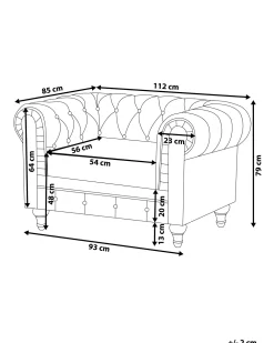 Nojatuolit<Beliani Iso Musta Keinonahkaverhoiltu Nojatuoli Chesterfield