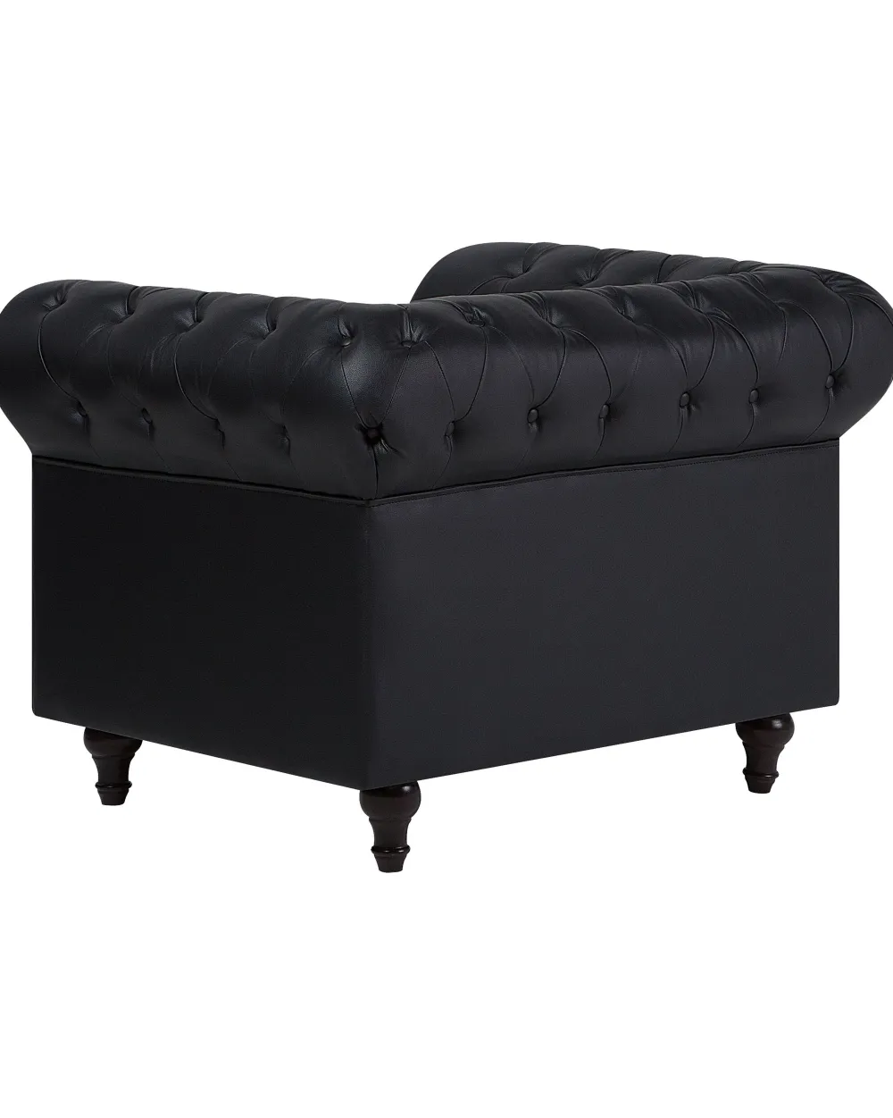 Nojatuolit<Beliani Iso Musta Keinonahkaverhoiltu Nojatuoli Chesterfield