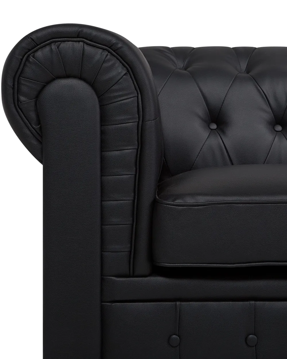 Nojatuolit<Beliani Iso Musta Keinonahkaverhoiltu Nojatuoli Chesterfield