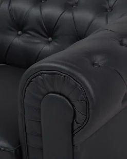 Nojatuolit<Beliani Iso Musta Keinonahkaverhoiltu Nojatuoli Chesterfield