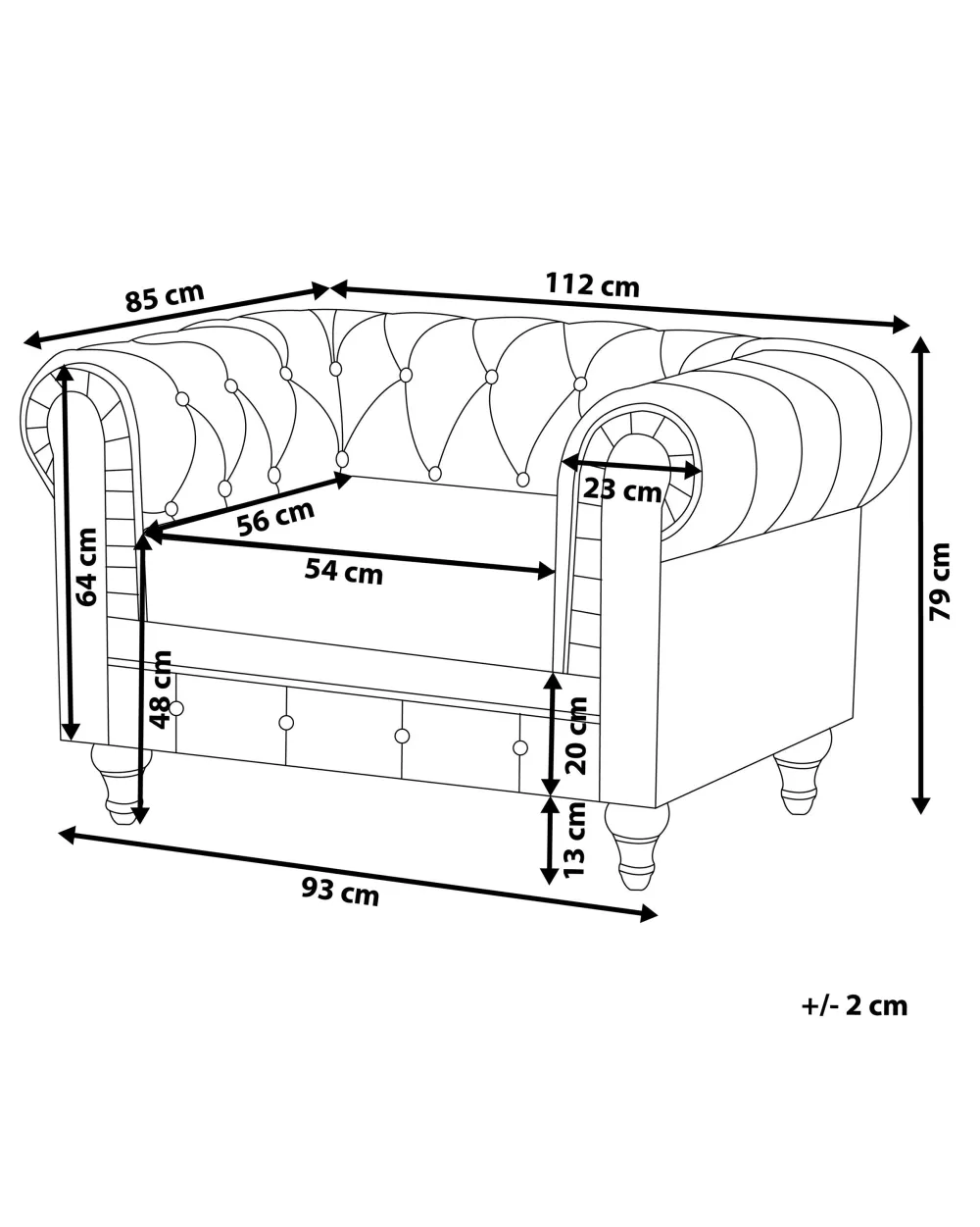Nojatuolit<Beliani Iso Vaaleanharmaa Kangasverhoiltu Nojatuoli Chesterfield