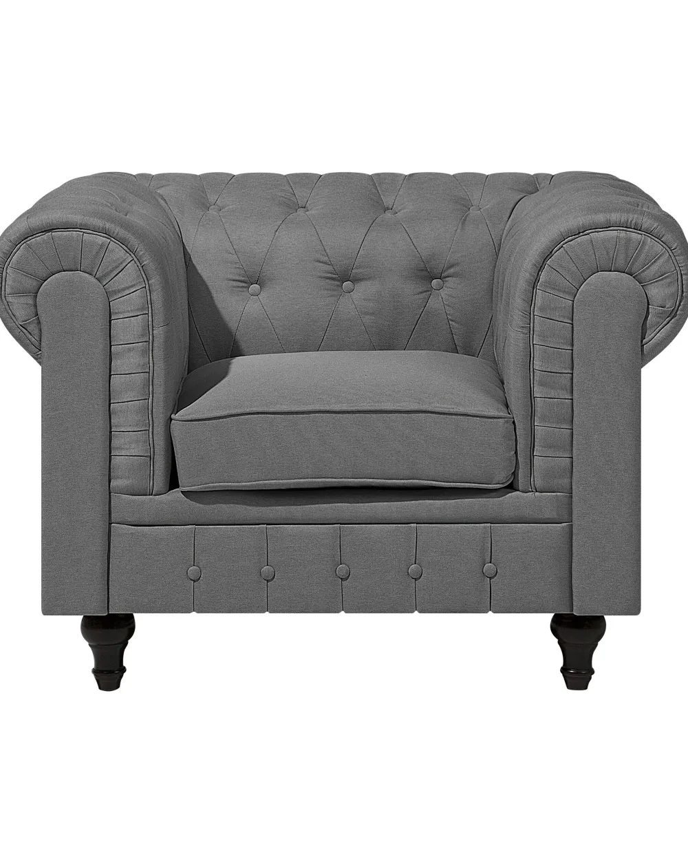 Nojatuolit<Beliani Iso Vaaleanharmaa Kangasverhoiltu Nojatuoli Chesterfield