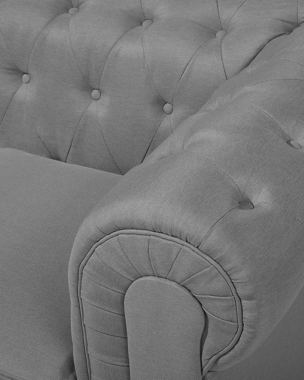 Nojatuolit<Beliani Iso Vaaleanharmaa Kangasverhoiltu Nojatuoli Chesterfield