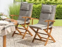 Tekstiilit<Beliani Istuintyyny 2 Kpl Harmaanruskea Maui