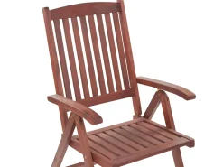 Shop Beliani 6-Istuttava Akaasiapuinen Ulkoruokailuryhma Harmailla Pehmusteilla Toscana