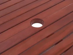 Shop Beliani 6-Istuttava Akaasiapuinen Ulkoruokailuryhma Harmailla Pehmusteilla Toscana