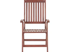 Shop Beliani 6-Istuttava Akaasiapuinen Ulkoruokailuryhma Harmailla Pehmusteilla Toscana