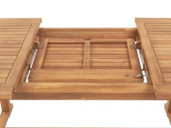 Ulkokalusteet<Beliani 6-Istuttava Akaasiapuinen Ulkoruokailuryhma Harmailla Pehmusteilla Java