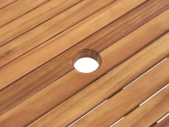 Ulkokalusteet<Beliani 6-Istuttava Akaasiapuinen Ulkoruokailuryhma Harmailla Pehmusteilla Java