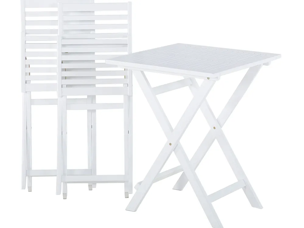 Ulkokalusteet<Beliani 2-Istuttava Bistrosetti Akaasia Valkoinen Fiji