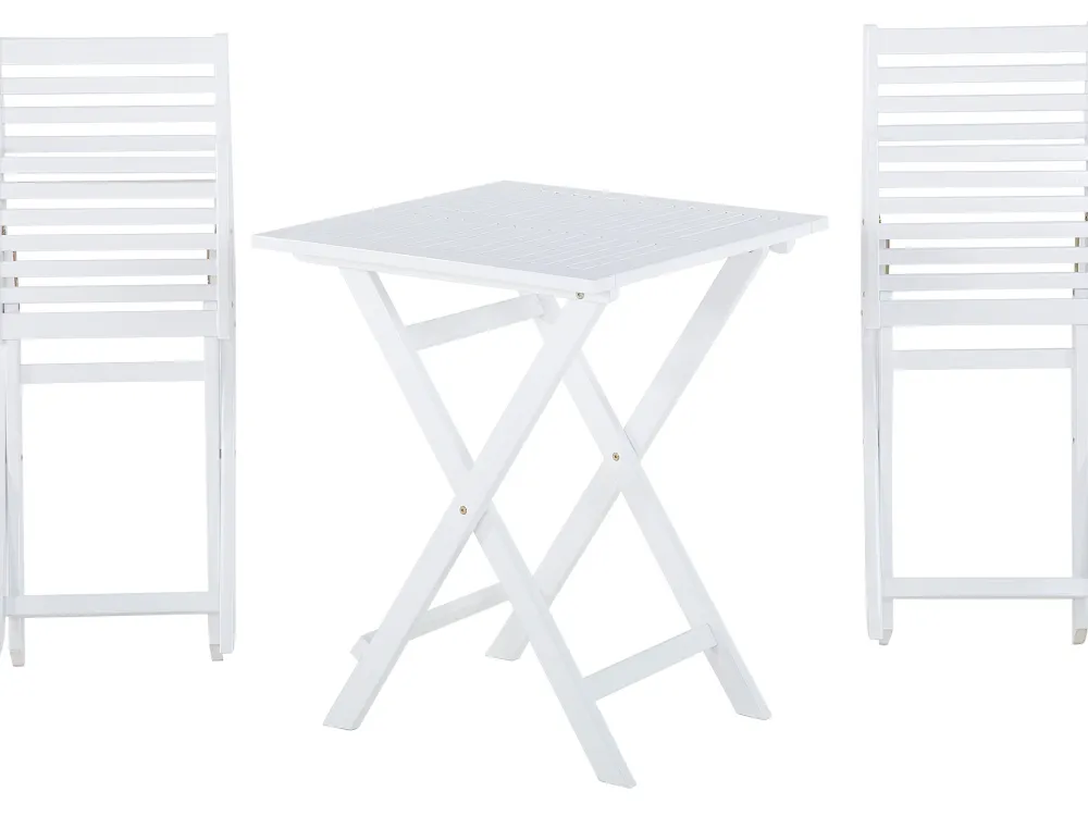 Ulkokalusteet<Beliani 2-Istuttava Bistrosetti Akaasia Valkoinen Fiji