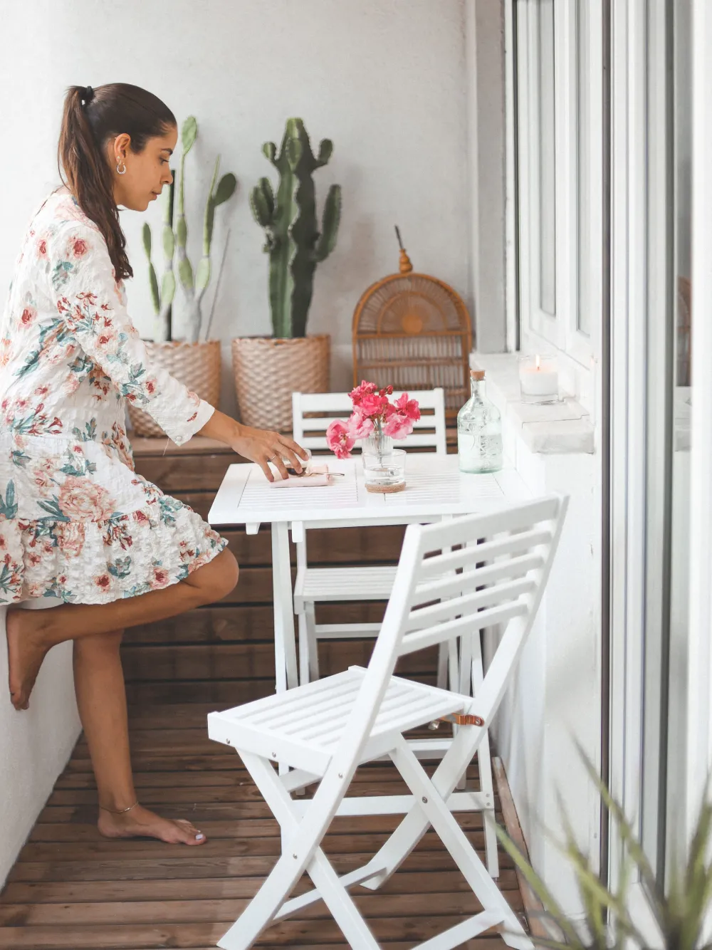 Ulkokalusteet<Beliani 2-Istuttava Bistrosetti Akaasia Valkoinen Fiji