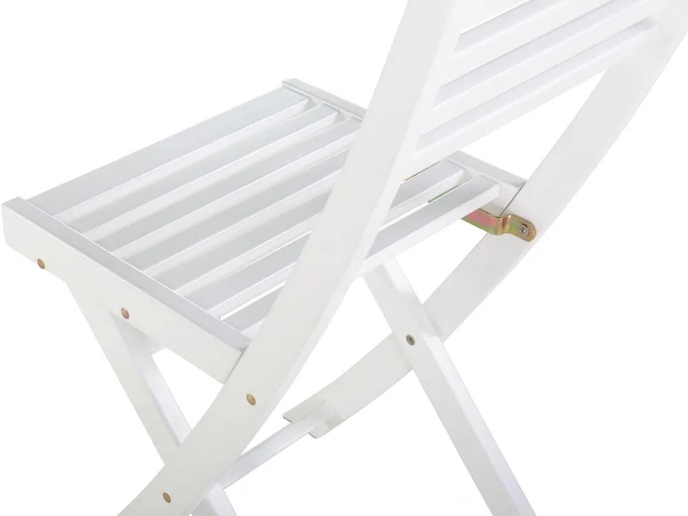 Ulkokalusteet<Beliani 2-Istuttava Bistrosetti Akaasia Valkoinen Fiji