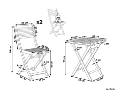 Ulkokalusteet<Beliani 2-Istuttava Bistrosetti Akaasia Vaalea Puu Fiji