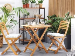 Ulkokalusteet<Beliani 2-Istuttava Bistrosetti Akaasia Vaalea Puu Fiji