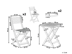 Ulkokalusteet<Beliani 2-Istuttava Bistrosetti Akaasia Valkoinen/Keltainen Fiji
