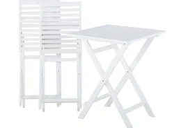 Ulkokalusteet<Beliani 2-Istuttava Bistrosetti Akaasia Valkoinen/Keltainen Fiji