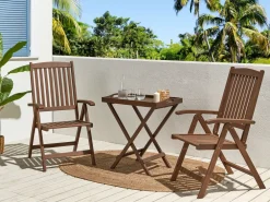 Ulkokalusteet<Beliani 2-Istuttava Bistrosetti Akaasia Tumma Puu Amantea