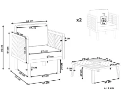 Ulkokalusteet<Beliani 2-Istuttava Bistrosetti Akaasiapuu Valkoinen Baratti
