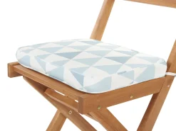 Discount Beliani 2-Istuttava Bistrosetti Akaasia Vaalea Puu/Sininen Fiji