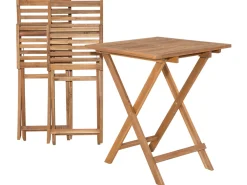 Discount Beliani 2-Istuttava Bistrosetti Akaasia Vaalea Puu/Sininen Fiji