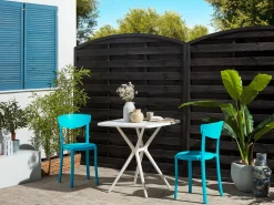 Shop Beliani 2-Istuttava Bistrosetti Muovi Turkoosi/Valkoinen Sersale/Vieste