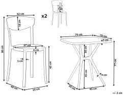 Shop Beliani 2-Istuttava Bistrosetti Muovi Turkoosi/Valkoinen Sersale/Vieste