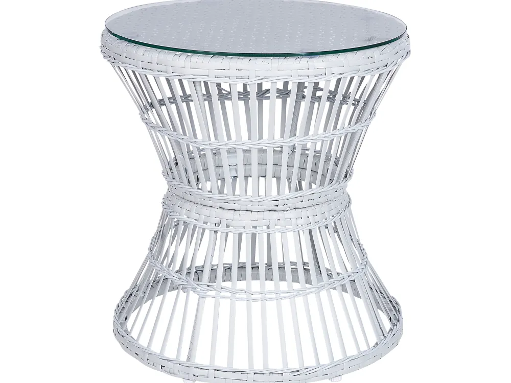 Ulkokalusteet<Beliani 2-Istuttava Bistrosetti Polyrottinki Luonnonvalkoinen Mesyna