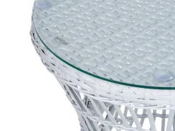 Ulkokalusteet<Beliani 2-Istuttava Bistrosetti Polyrottinki Luonnonvalkoinen Mesyna