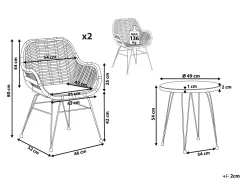 Cheap Beliani 2-Istuttava Bistrosetti Polyrottinki Luonnonvari Tropea Ii