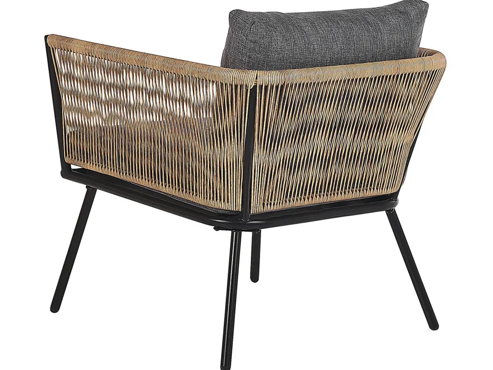 Ulkokalusteet<Beliani 2-Istuttava Bistrosetti Polyrottinki Vaaleanruskea Gargano