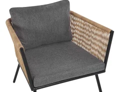 Ulkokalusteet<Beliani 2-Istuttava Bistrosetti Polyrottinki Vaaleanruskea Gargano