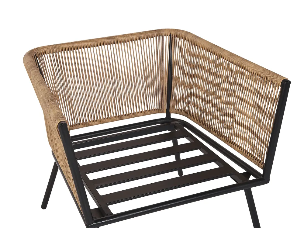 Ulkokalusteet<Beliani 2-Istuttava Bistrosetti Polyrottinki Vaaleanruskea Gargano