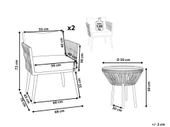 Ulkokalusteet<Beliani 2-Istuttava Bistrosetti Polyrottinki Vaaleanruskea Gargano