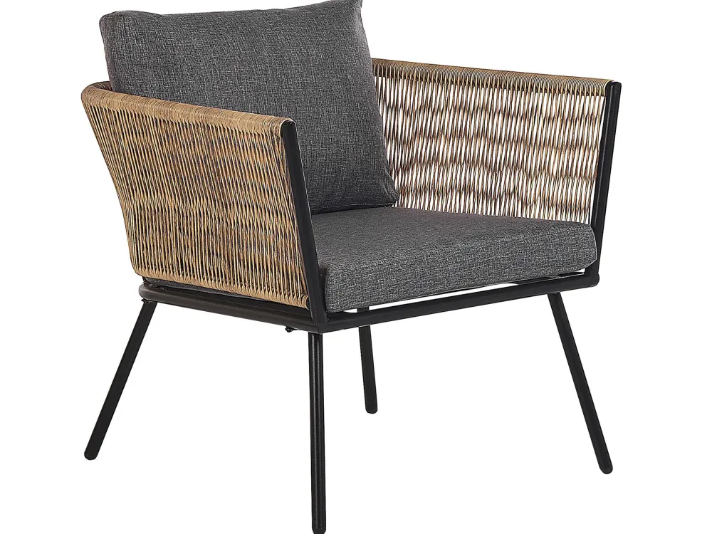 Ulkokalusteet<Beliani 2-Istuttava Bistrosetti Polyrottinki Vaaleanruskea Gargano