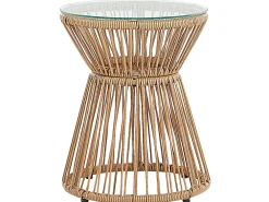 Clearance Beliani 2-Istuttava Bistrosetti Polyrottinki Luonnonvari Trestina