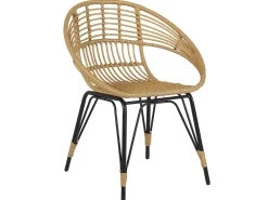 Ulkokalusteet<Beliani 2-Istuttava Bistrosetti Polyrottinki Luonnonvari/Musta Pellaro