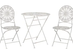 Clearance Beliani 2-Istuttava Bistrosetti Rauta Valkoinen Scafa