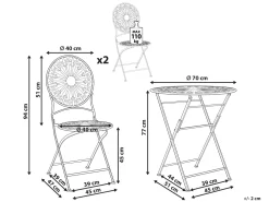 Clearance Beliani 2-Istuttava Bistrosetti Rauta Valkoinen Scafa