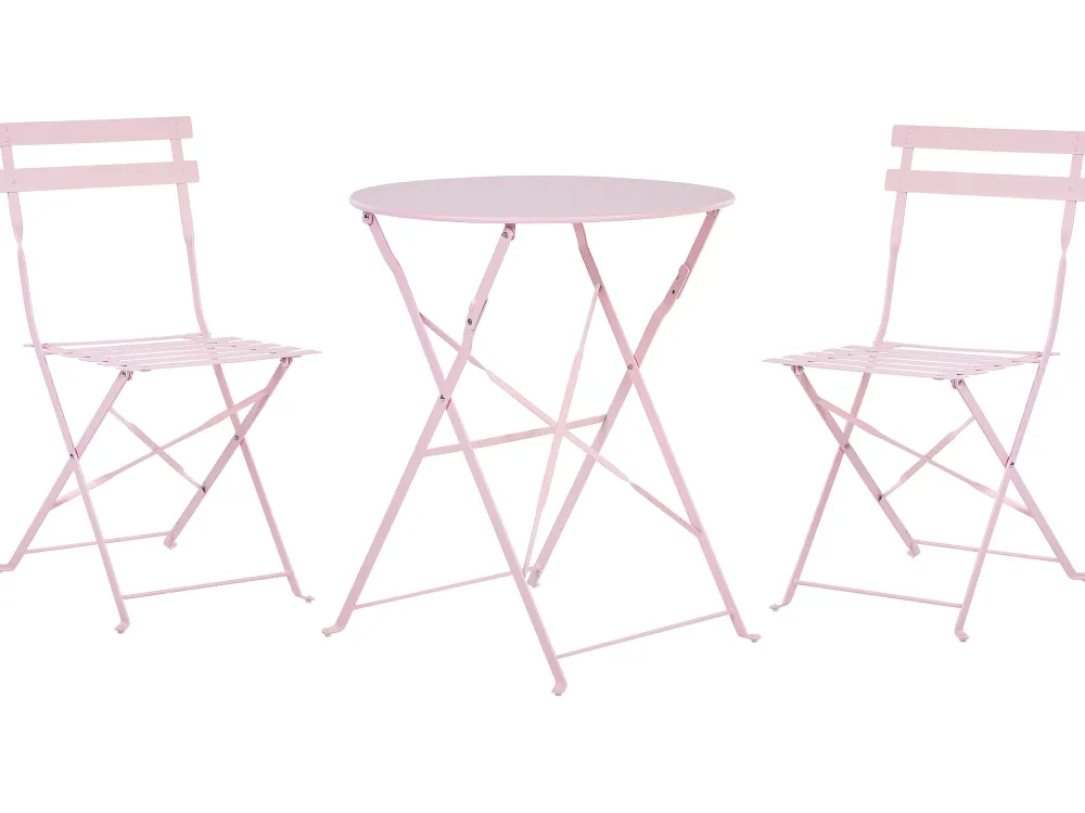 Ulkokalusteet<Beliani 2-Istuttava Bistrosetti Teras Pastellipinkki Fiori