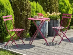 Online Beliani 2-Istuttava Bistrosetti Teras Viininpunainen Fiori