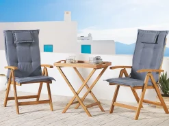 Best Beliani 2-Istuttava Bistrosetti Vaalea Akasiapuu Sininen Java