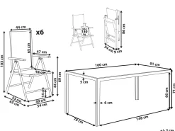 Ulkokalusteet<Beliani 6-Istuttava Harmaa Alumiininen Ulkoruokailuryhma Catania