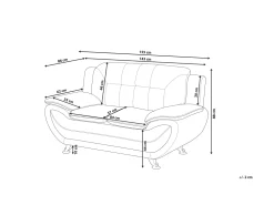Sohvat<Beliani 2-Istuttava Harmaa Keinonahkainen Sohva Leira