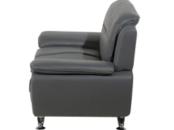 Sohvat<Beliani 2-Istuttava Harmaa Keinonahkainen Sohva Leira